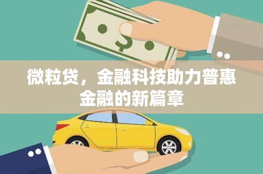 柳东微粒贷，金融科技助力普惠金融的新篇章
