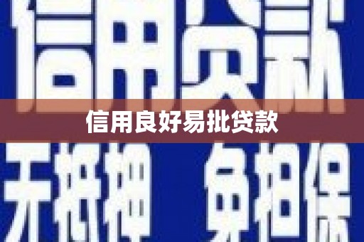 柳东信用良好易批贷款