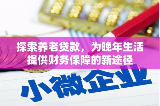 柳东探索养老贷款，为晚年生活提供财务保障的新途径