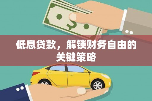 柳东低息贷款，解锁财务自由的关键策略