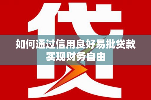柳东如何通过信用良好易批贷款实现财务自由