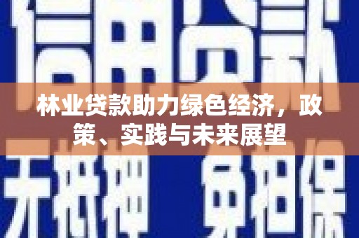 柳东林业贷款助力绿色经济，政策、实践与未来展望