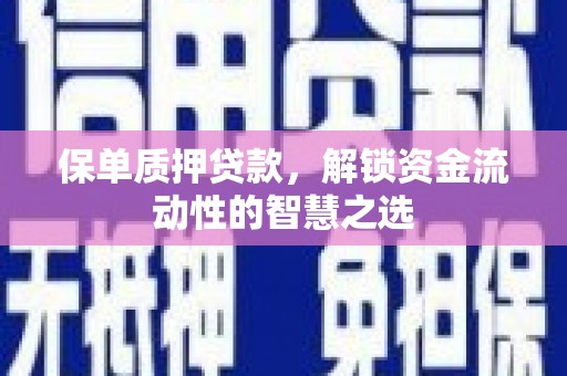柳东保单质押贷款，解锁资金流动性的智慧之选